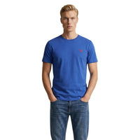 Image 10 : T-shirt U.S. Polo Assn. homme bleu marine, détail manches courtes et ourlet droit — Delvale