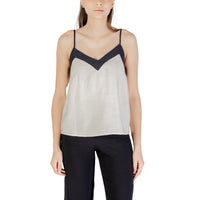Image 1 : Débardeur Vero Moda femme beige en viscose, vue de face — Delvale
