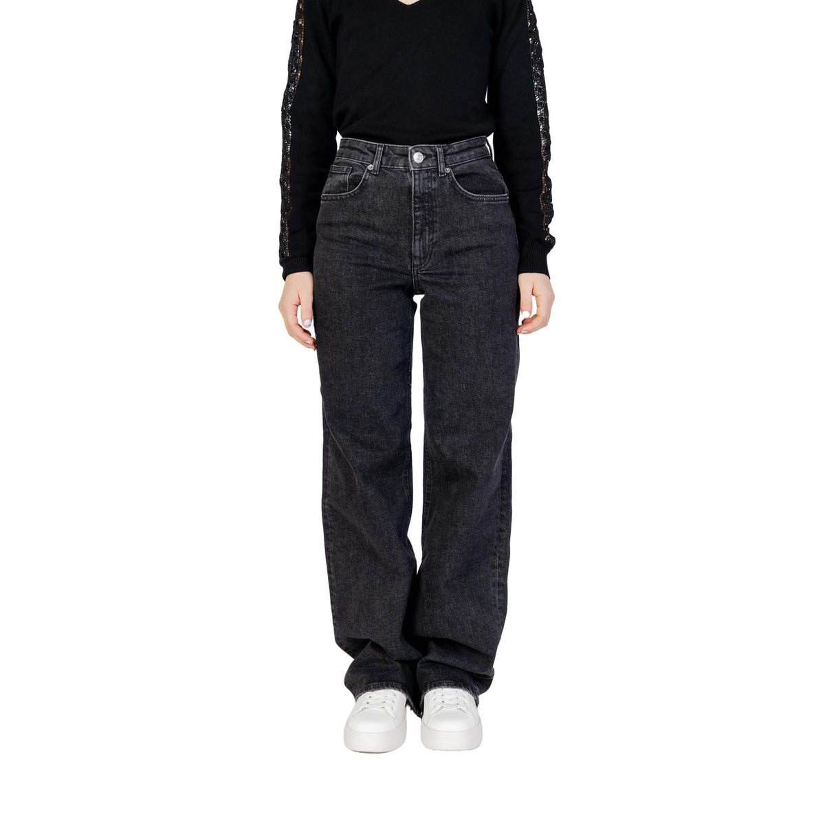 Image 1 : Jean femme Only noir coupe moderne avec fermeture zip — Delvale