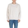 Calvin Klein Jeans Sweat Col Rond Homme Blanc Monogramme CK Doré