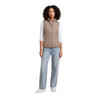 Image 3 : Détail fermeture éclair et finitions du gilet EA7 beige sans manches — delvale