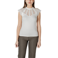 Image 1 : Blouse blanche Morgan De Toi col montant sans manches pour femme — delvale