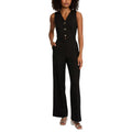 Morgan De Toi combinaison femme noire sans manches col en V
