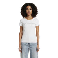 Image 4 : T-shirt Ea7 noir femme porté coupe ajustée manches courtes — delvale