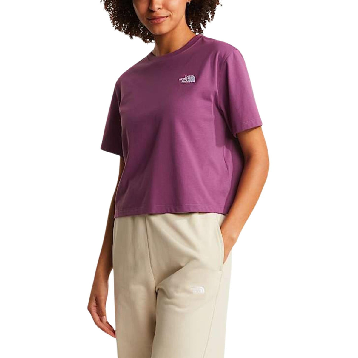 Image 4 : T-shirt The North Face femme blanc vue de dos coupe féminine — delvale