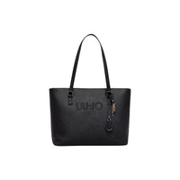 Image 4 : Vue latérale du tote bag Liu Jo blanc nacré montrant la profondeur et la structure du sac — Delvale