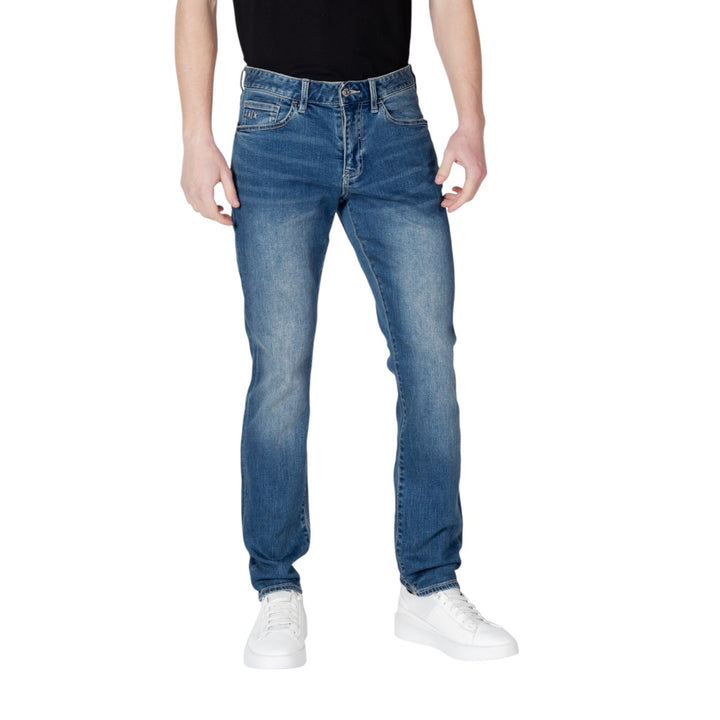 Image 1 : Jean homme bleu Armani Exchange coupe moderne avec fermeture zip — Delvale