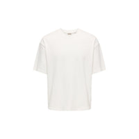 Image 3 : T-shirt blanc homme Only & Sons détail col rond et finitions — Delvale