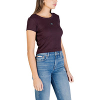 Image 3 : T-shirt Calvin Klein Jeans femme marron vue de dos coupe décontractée — delvale