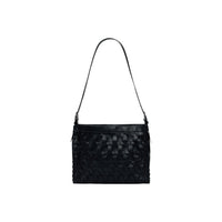 Image 3 : Vue d'ensemble sac bandoulière femme Desigual noir similicuir tressé design graphique moderne — Delvale