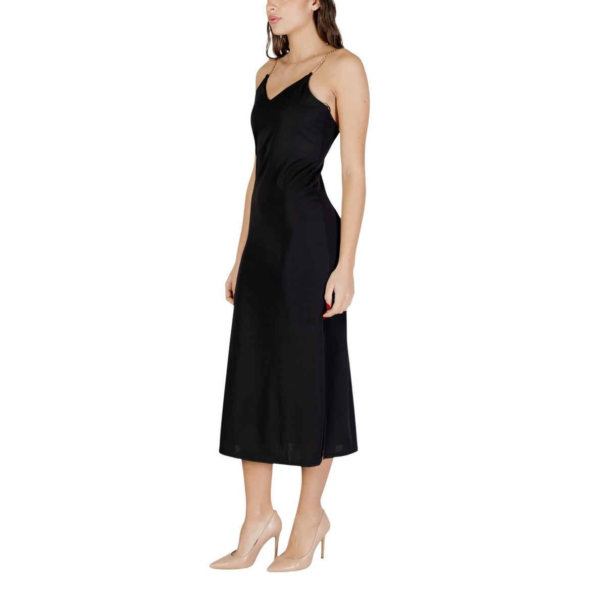Image 3 : Vue complète de la robe femme noire Morgan De Toi, coupe moderne et élégante — delvale