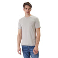 Boss Homme T-Shirt Col Rond Patch Logo Gris