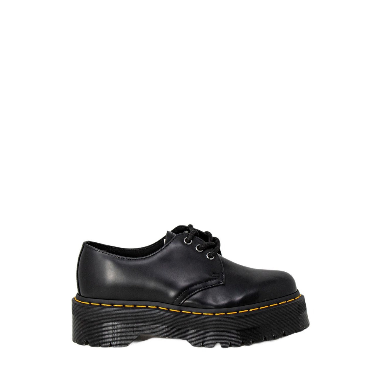 Dr. Martens 1461 Quad Black femme vue latérale extérieure, derby noire à plateforme