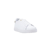 Image 2 : Baskets EA7 femme cuir blanc premium, détails des accents dorés — delvale