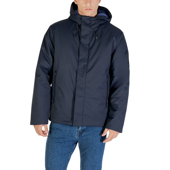 Image 1 : Veste Ea7 homme bleu marine en polyester avec capuche et fermeture zip — Delvale