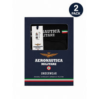 Image 3 : Détail de la ceinture élastique large Aeronautica Militare avec rayures tricolores italiennes sur boxer noir homme — Delvale