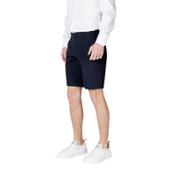 Image 3 : Bermuda Armani Exchange homme bleu marine, vue de profil mettant en valeur la coupe droite au-dessus du genou — Delvale