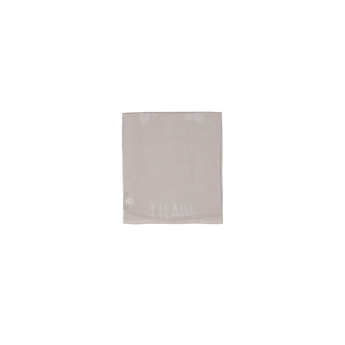 Image 3 : Écharpe Alviero Martini Prima Classe beige présentée dépliée format généreux, style italien intemporel et logo Prima Classe discret — Delvale