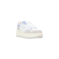 Image 2 : Baskets femme blanches Tommy Hilfiger Jeans en chamois vue de face — delvale