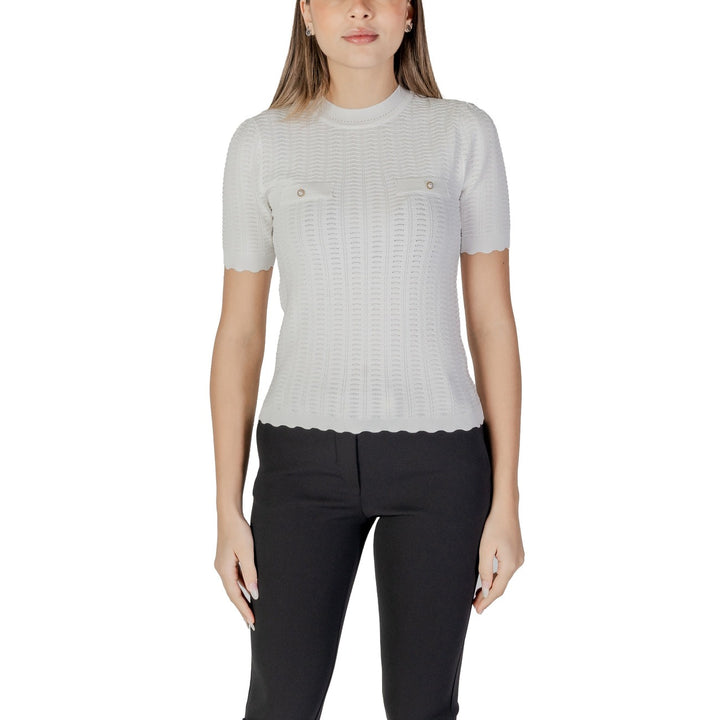 Image 1 : T-shirt blanc Morgan De Toi femme col rond manches courtes — delvale