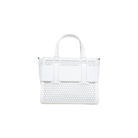 Image 3 : Vue d'ensemble sac à main Armani Exchange blanc design moderne avec ajourage exclusif — delvale