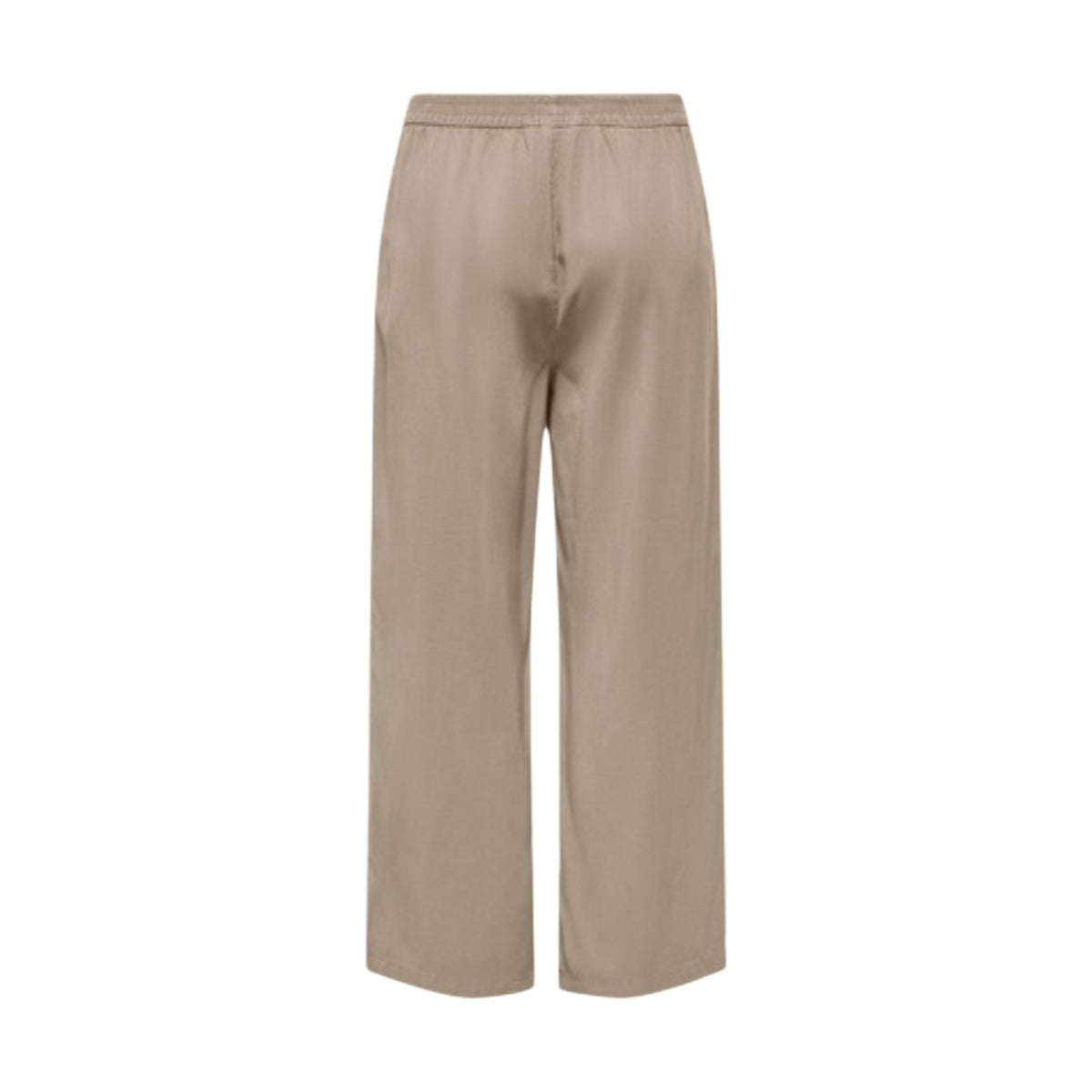 Image 3 : Détail de la taille élastiquée du pantalon Only femme large coloris beige naturel — Delvale
