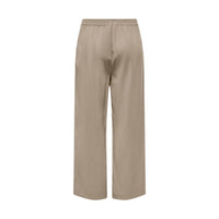 Image 3 : Détail de la taille élastiquée du pantalon Only femme large coloris beige naturel — Delvale