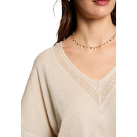 Image 2 : Pull femme beige Morgan De Toi détail col V élégant — delvale
