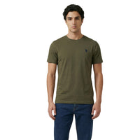 Image 8 : Détail tissu jersey pur coton du t-shirt homme U.S. Polo Assn. jaune — Delvale