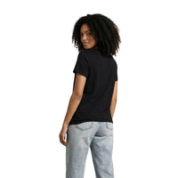 Image 2 : Détail du t-shirt Armani Exchange femme noir, finitions premium — delvale