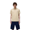 Napapijri Polo Homme Piqué Coton Sable Logo Brodé