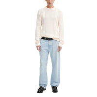 Image 2 : Pull blanc Tommy Hilfiger Jeans homme, détail de la coupe moderne et du tissu coton bio — Delvale