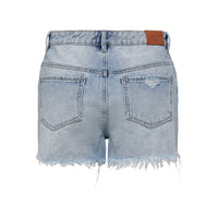 Image 2 : Détail du short Only bleu femme à effet déchiré tendance — Delvale