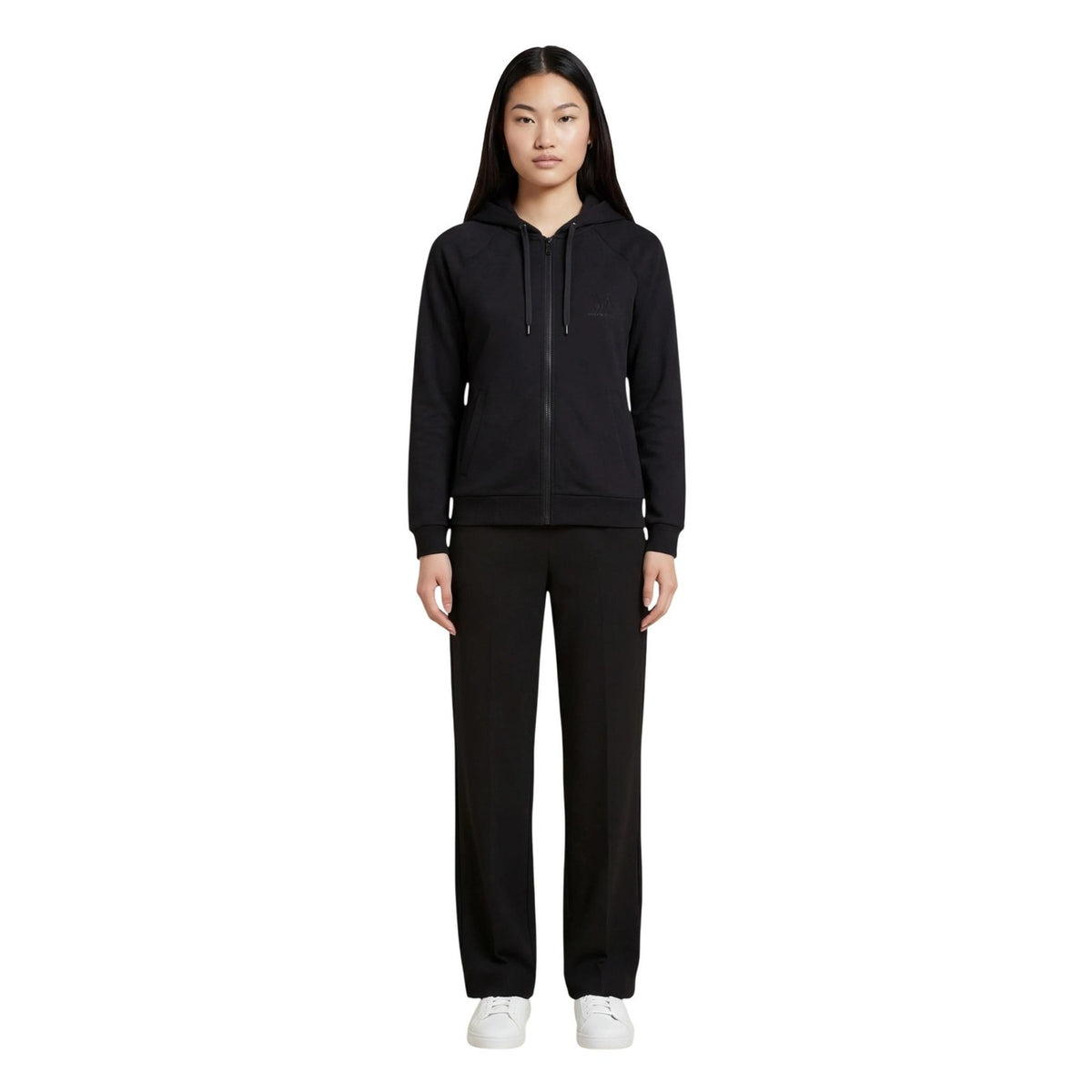 Image 3 : Vue d'ensemble du sweat femme noir Armani Exchange coupe longue — Delvale