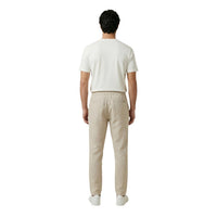 Image 2 : Pantalon homme Gianni Lupo beige lyocell, détail coupe et poches frontales — delvale