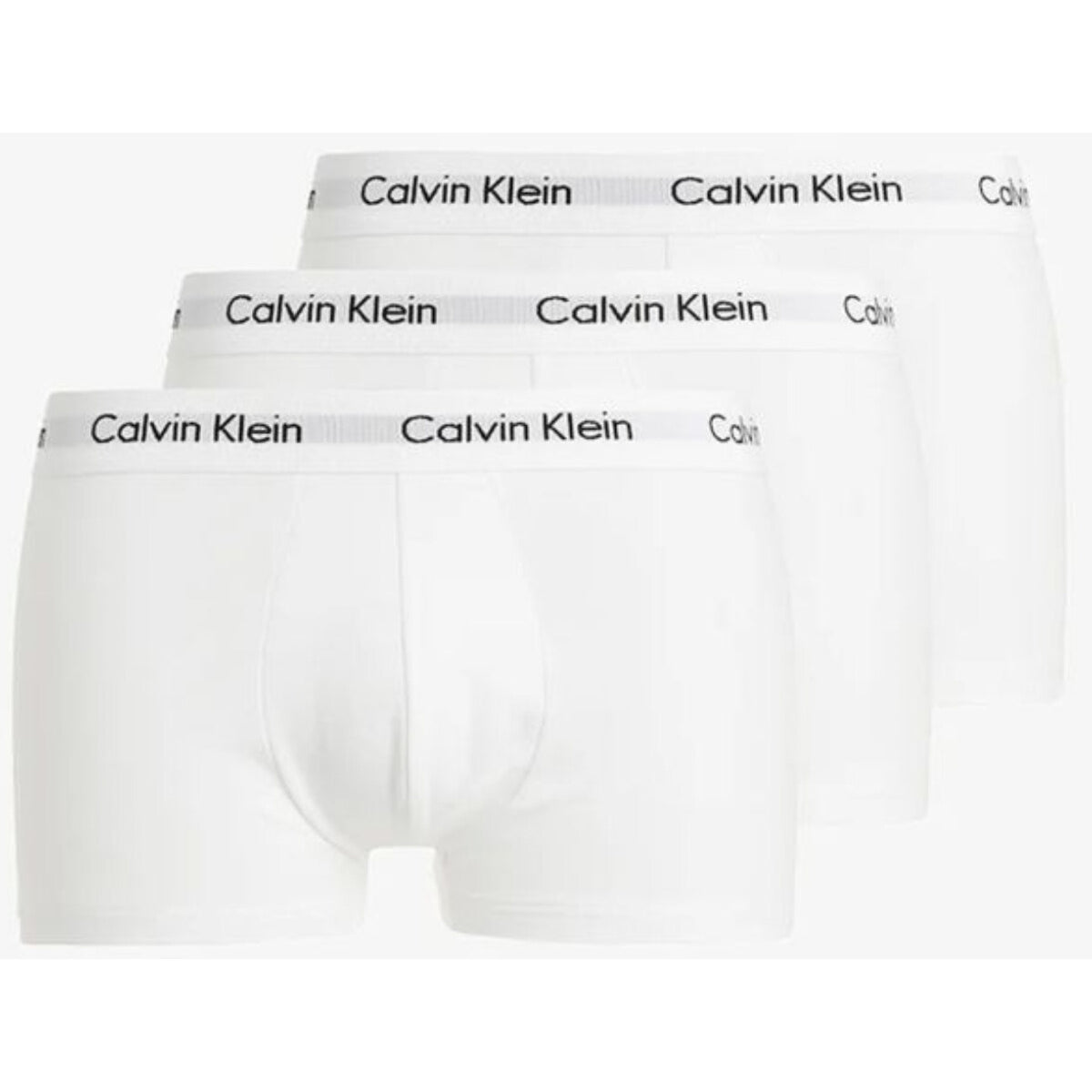 Image 4 : Boxer Calvin Klein Underwear homme bleu marine avec ceinture gris bleuté, vue de face — Delvale