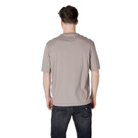 Image 2 : T-shirt Armani Exchange homme oversize taupe, coupe ample visible de dos — Delvale