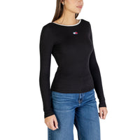 Image 3 : Pull noir Tommy Hilfiger Jeans femme col rond manches longues vue profil — delvale