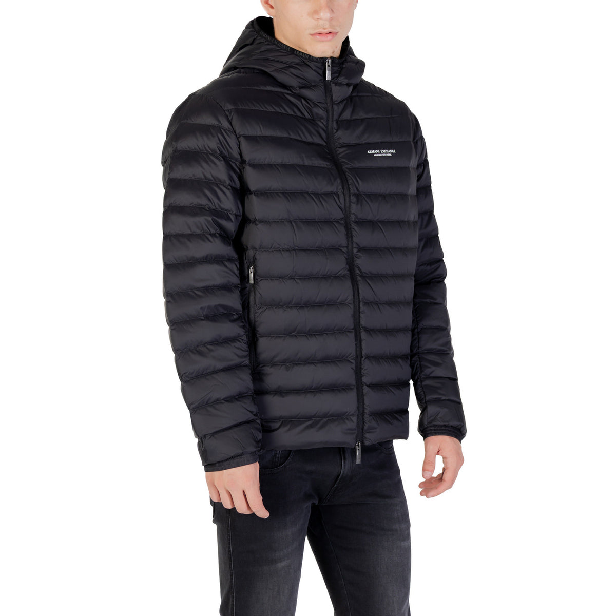 Armani Exchange doudoune homme noir détail logo poitrine et fermeture éclair — Delvale