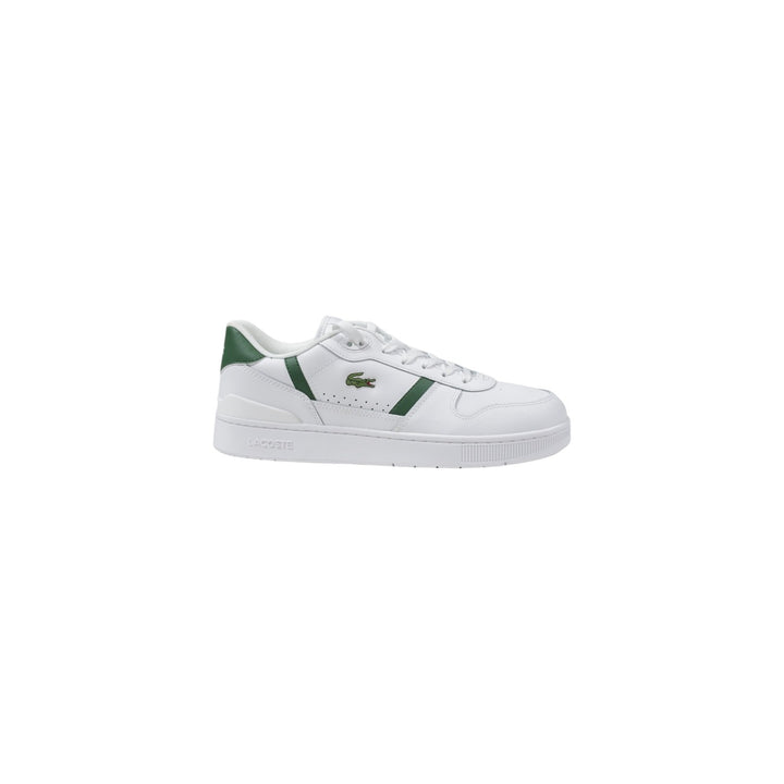 Baskets Lacoste homme blanches et vertes côté avec logo crocodile