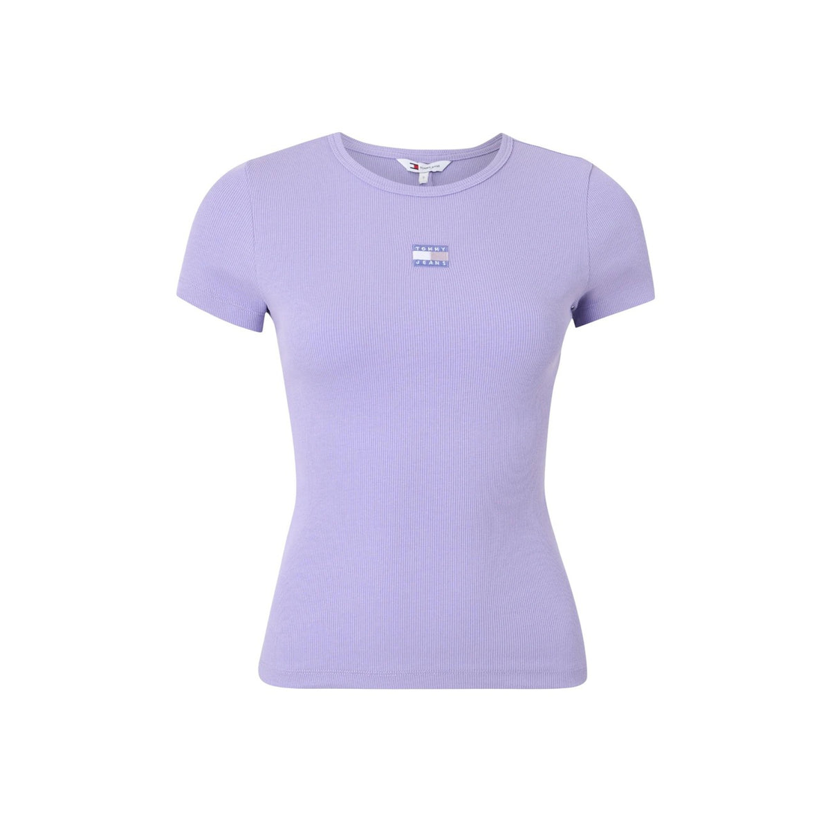 Image 1 : T-shirt Tommy Hilfiger Jeans femme lilas manches courtes col rond — delvale