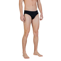 Image 3 : Maillot de bain EA7 homme noir, vue de profil montrant la matière technique — Delvale