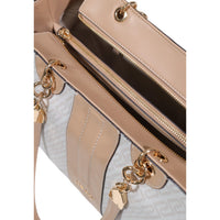 Image 5 : Vue arrière du tote bag Liu Jo monogramme avec bande contrastante beige et logo brodé — Delvale