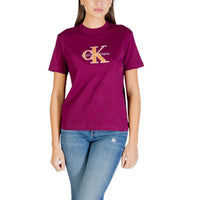 Image 4 : T-shirt femme Calvin Klein Jeans noir à manches courtes, style décontracté chic — delvale