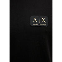 Image 2 : Détail du col rond et de la coupe moderne du t-shirt Armani Exchange noir — Delvale