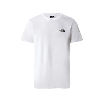 Image 1 : T-shirt homme The North Face blanc à col rond avec logo imprimé sur la poitrine gauche, manches courtes, fond blanc — Delvale