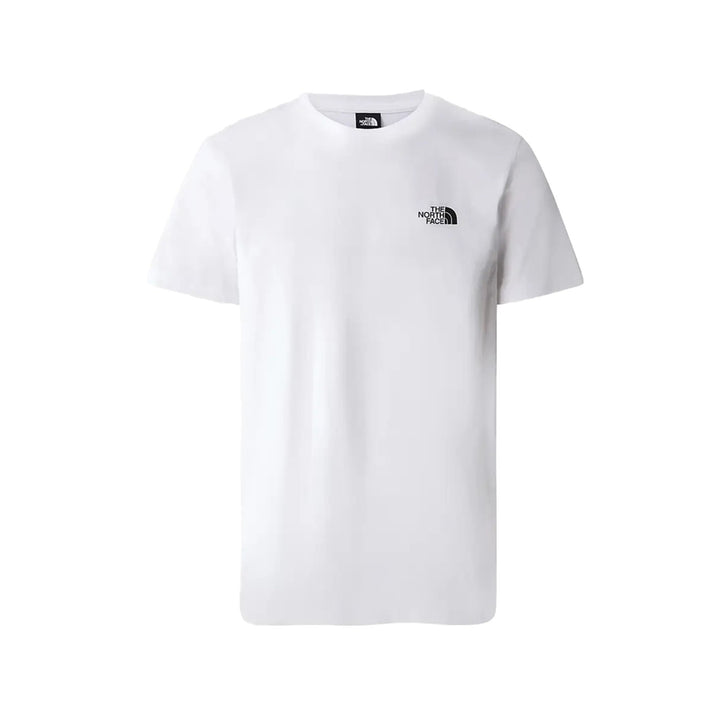 Image 1 : T-shirt homme The North Face blanc à col rond avec logo imprimé sur la poitrine gauche, manches courtes, fond blanc — Delvale