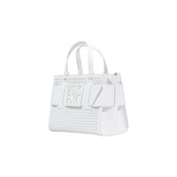 Image 2 : Détail texture perforée sac Armani Exchange femme blanc avec finitions italiennes — delvale