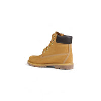 Image 2 : Bottes Timberland femme beige en cuir avec lacets, vue de face — delvale