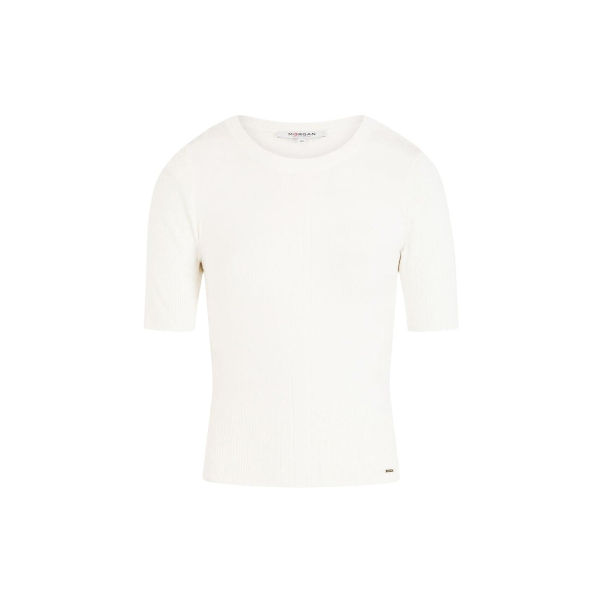 Image 2 : Détail matière t-shirt blanc Morgan De Toi viscose polyamide — delvale